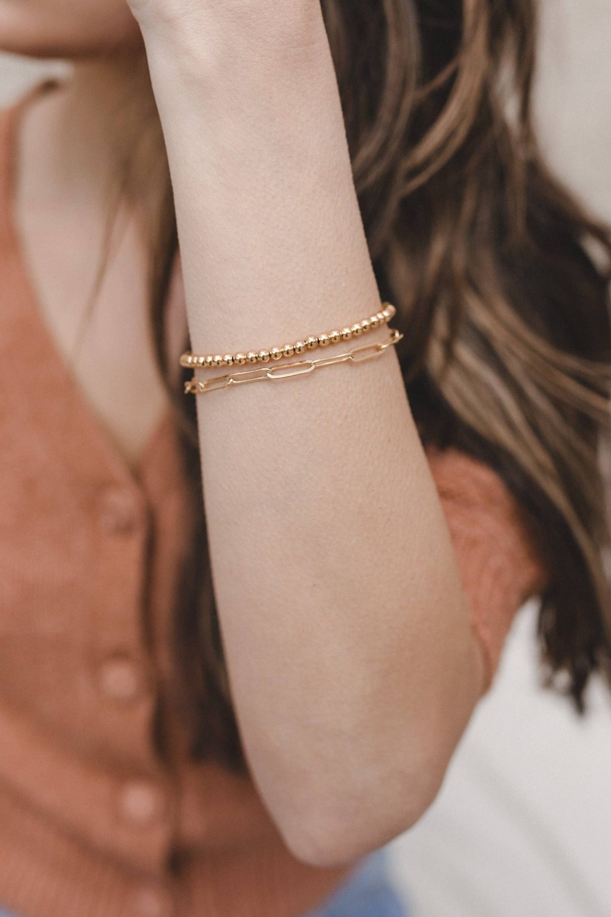 18K Gold Plated Paper Clip Bracelet