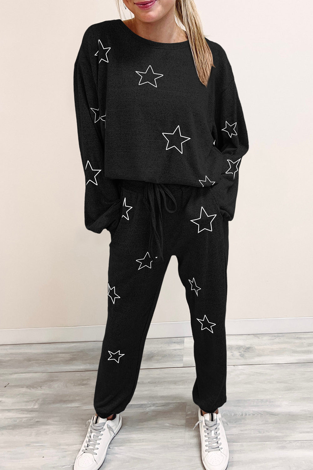 Star Black Pajama Set