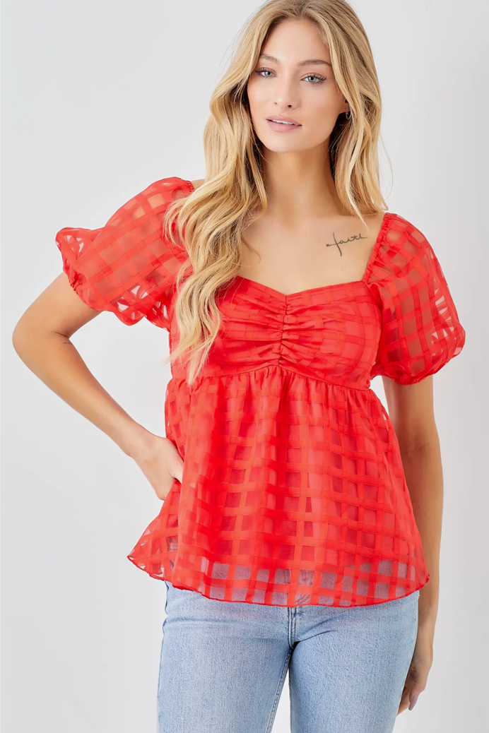 Babydoll Red Top