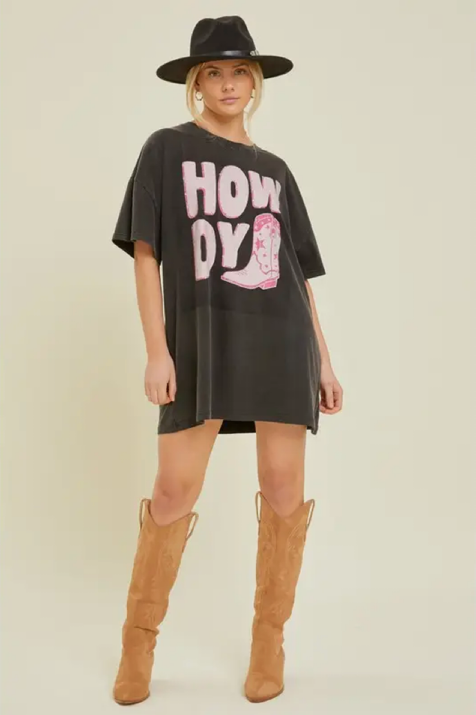 HOWDY T-Shirt Dress Black