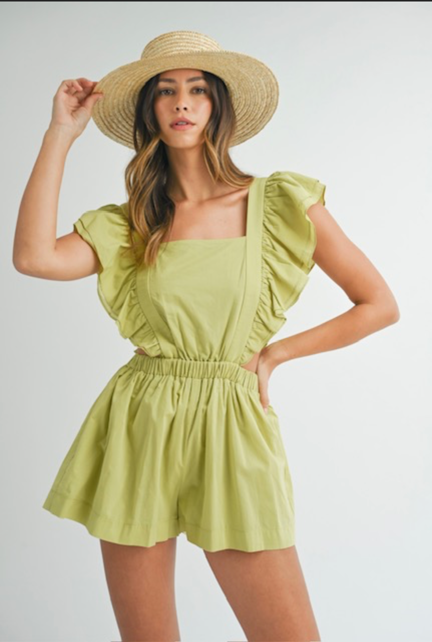 Ruffle Cut-Out Romper