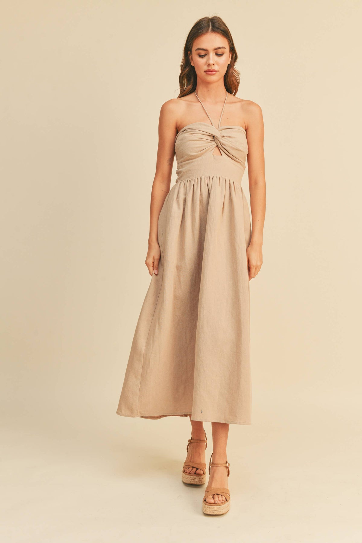 Knotted Halter Dress