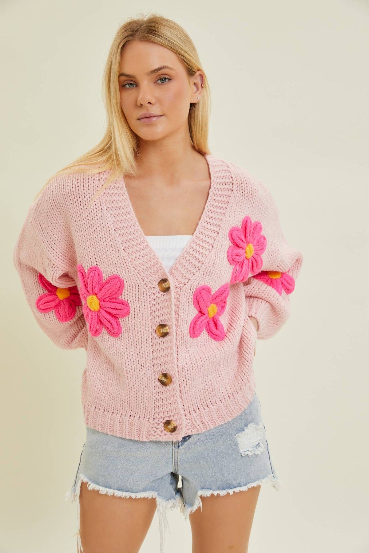 Daisy Cardigan Pink