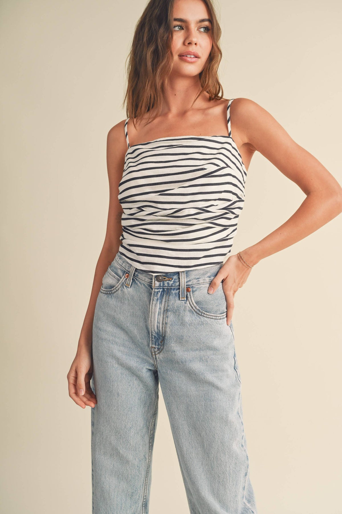 Stripe Tied Back Top